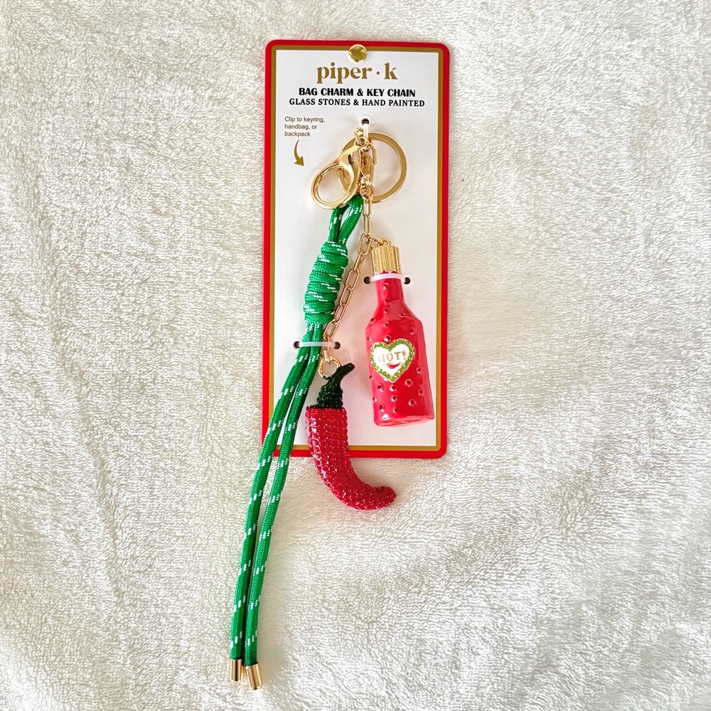 Piper K Hot Sauce & Chili Pepper Key Chain / Bag Charm